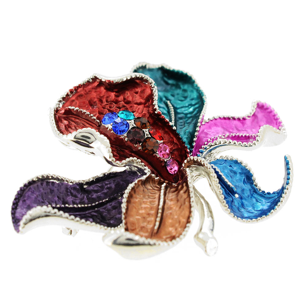 Multicolor Flower Crystal Pin Brooch and Pendant