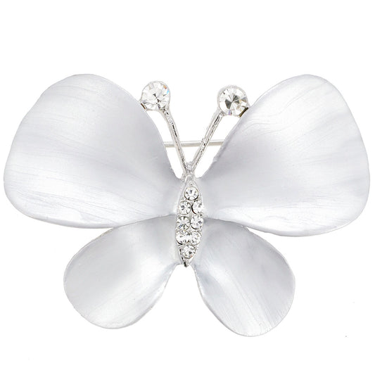 White Butterfly Pin Brooch