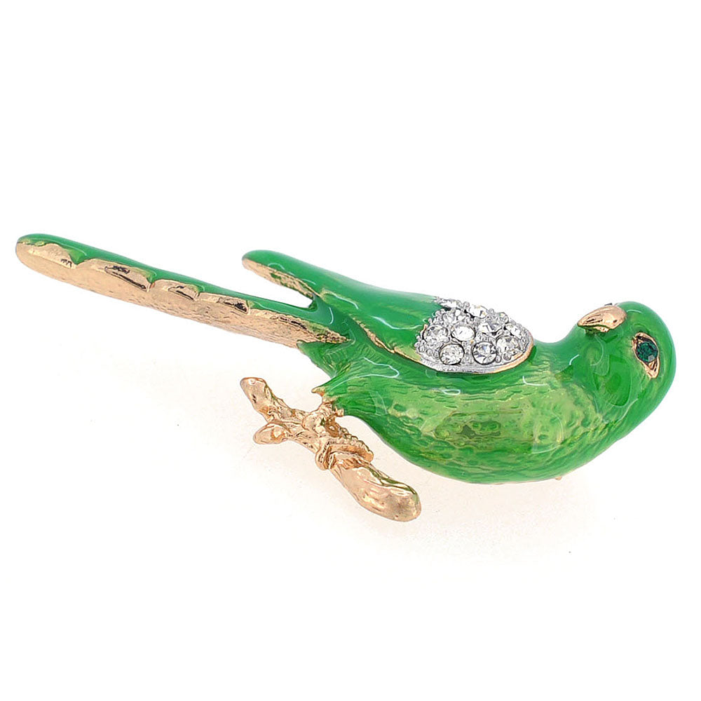 Green Parrot Bird Pin Brooch