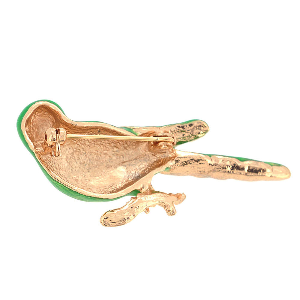 Green Parrot Bird Pin Brooch