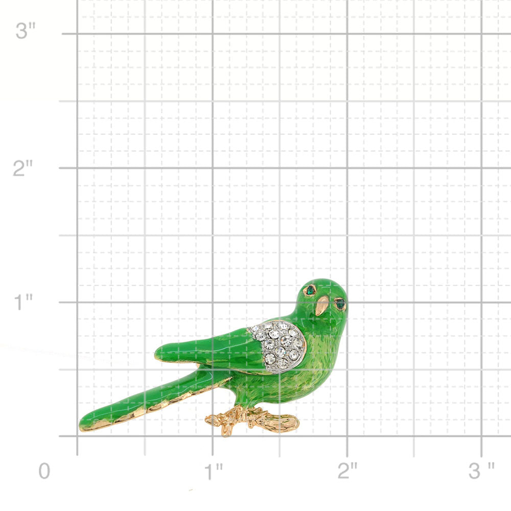 Green Parrot Bird Pin Brooch