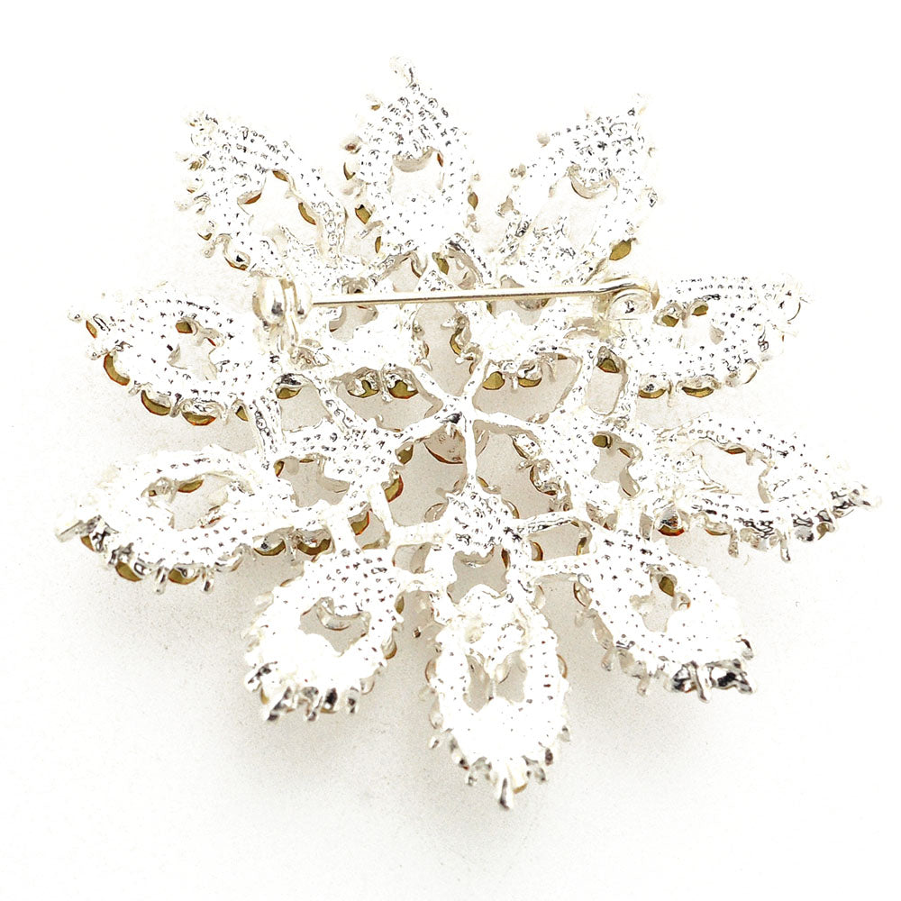 Topaz Flower Bridal Wedding Crystal Pin Brooch