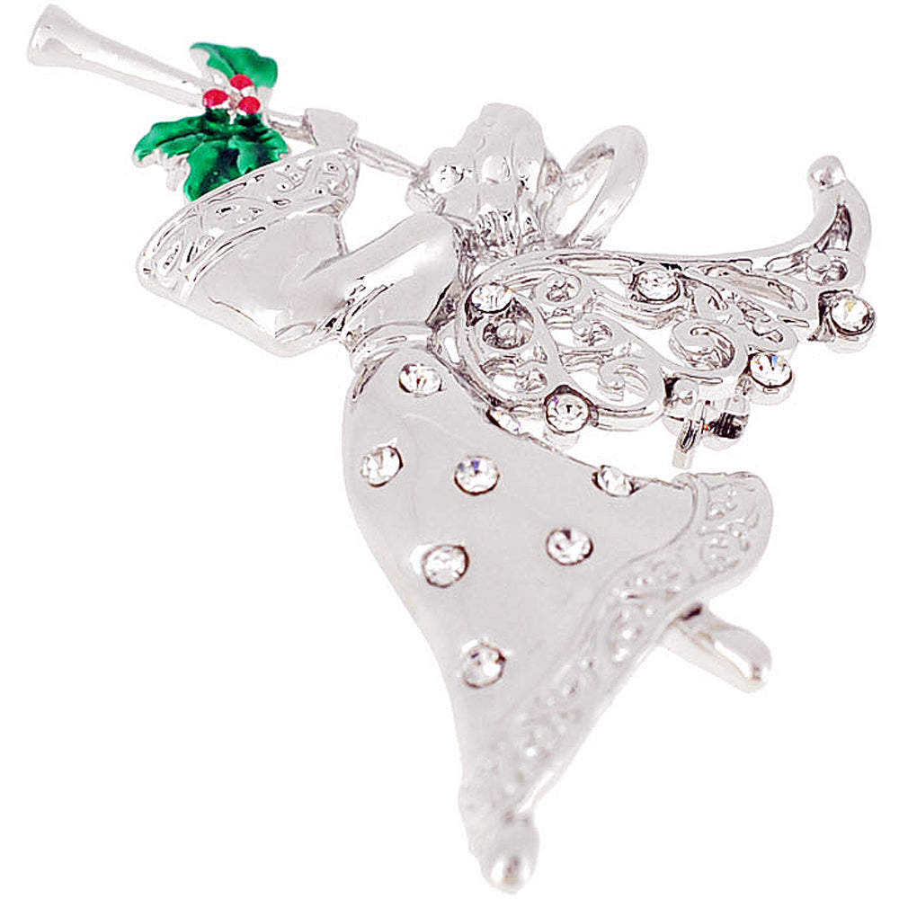 Angel With Horn Crystal Pin Brooch And Pendant