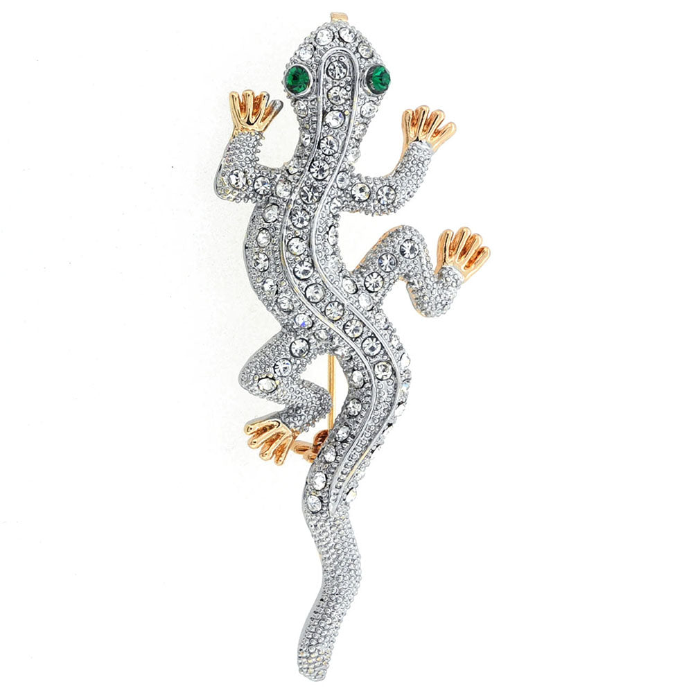 Crystal Lizard Pin Brooch
