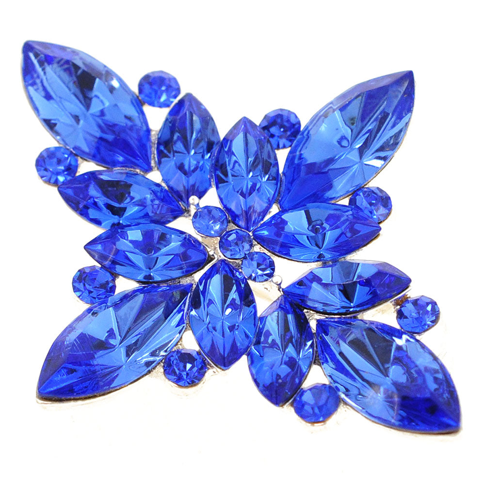 Sapphire Crystal Flower Wedding Pin and Pendant