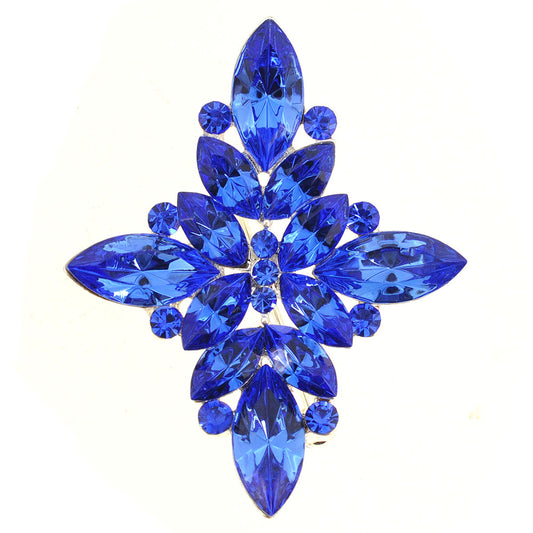 Sapphire Crystal Flower Wedding Pin and Pendant