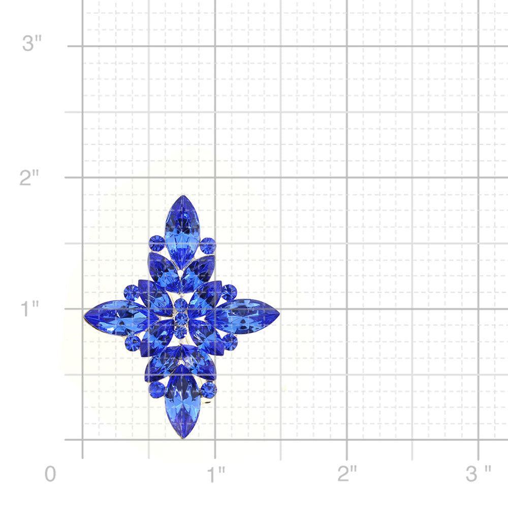 Sapphire Crystal Flower Wedding Pin and Pendant