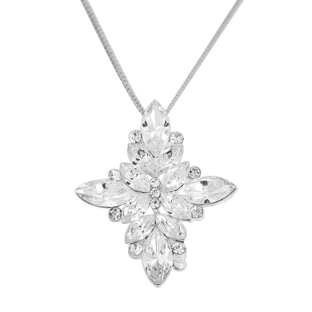 Crystal Flower Wedding Pin And Pendant