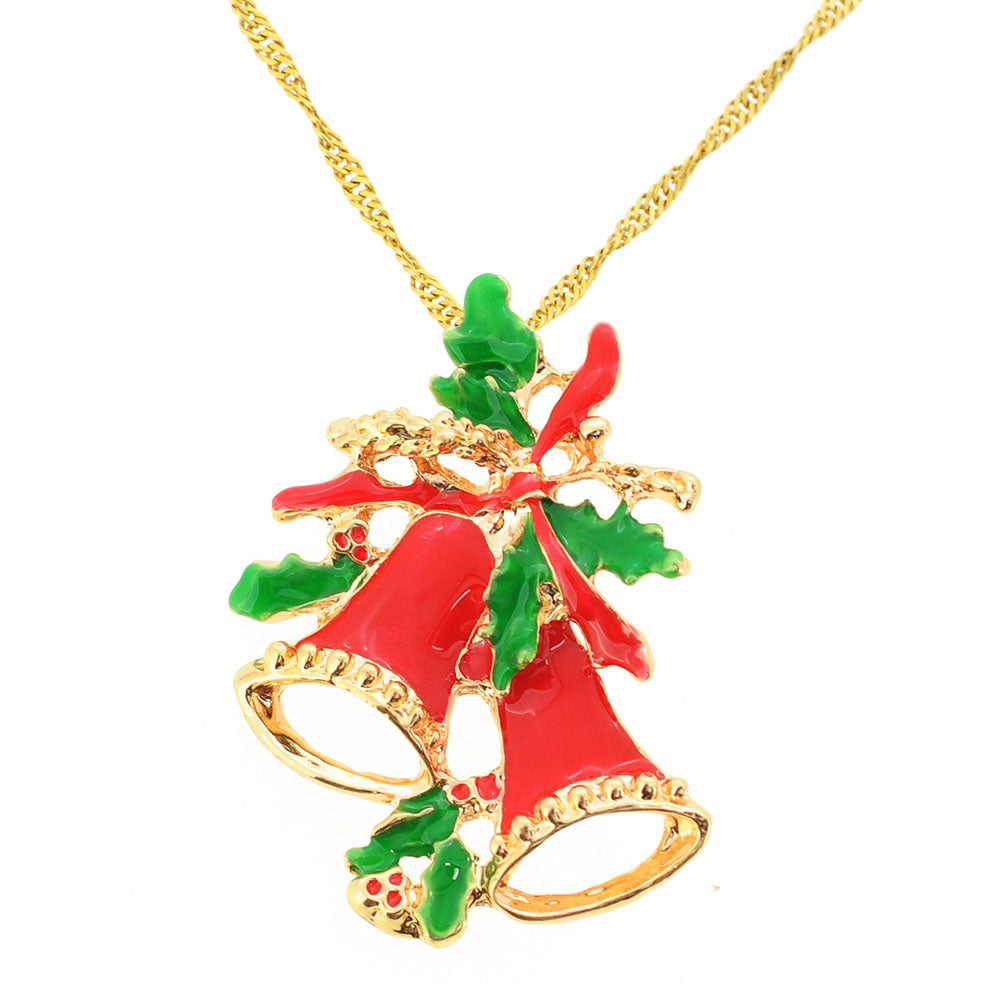 Red Christmas Bell Pin Brooch