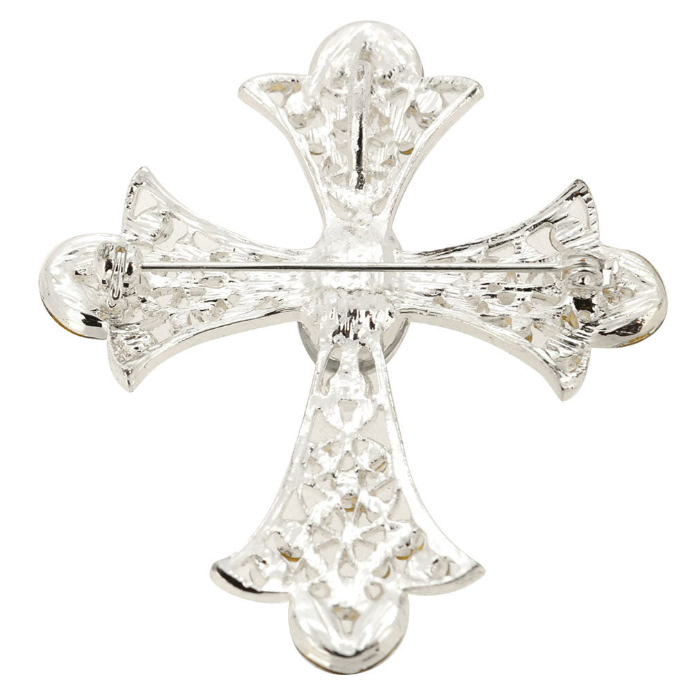Crystal Cross Wedding Pin And Pendant
