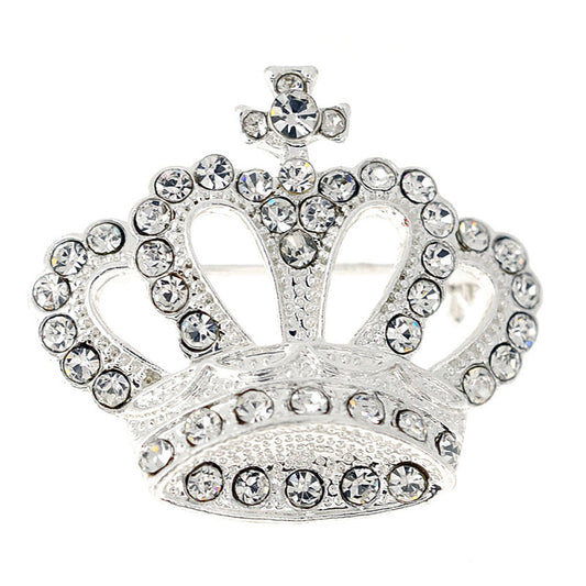 Crystal Crown Wedding Pin