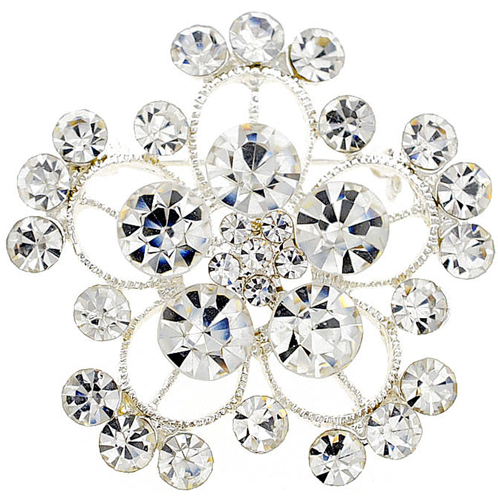Crystal Flower Wedding Pin