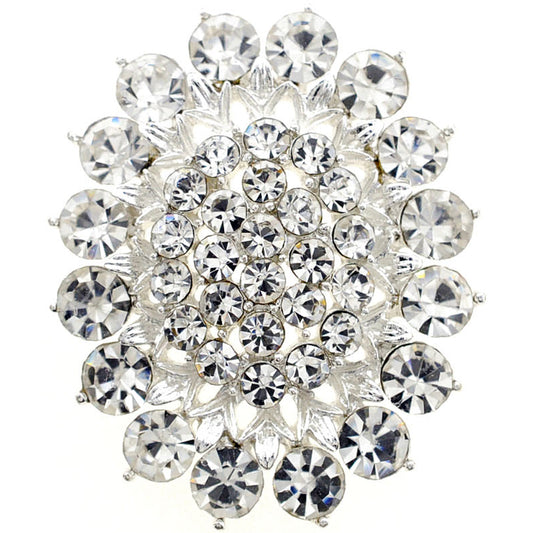 Crystal Flower Wedding Pin