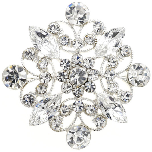 Crystal Flower Wedding Pin And Pendant