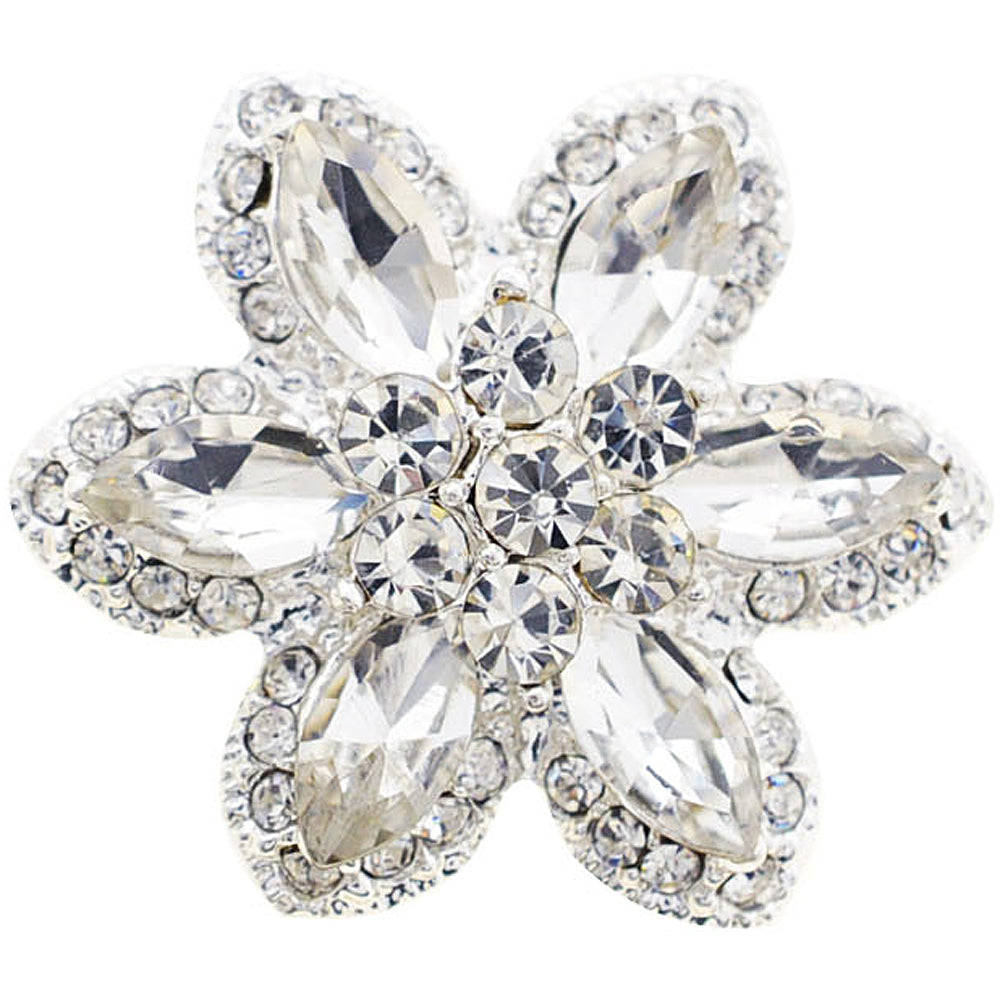 Crystal Flower Wedding Pin Brooch