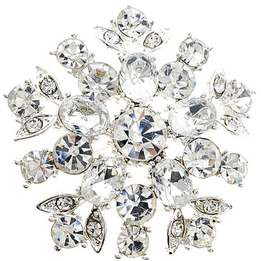 Crystal Flower Wedding Pin