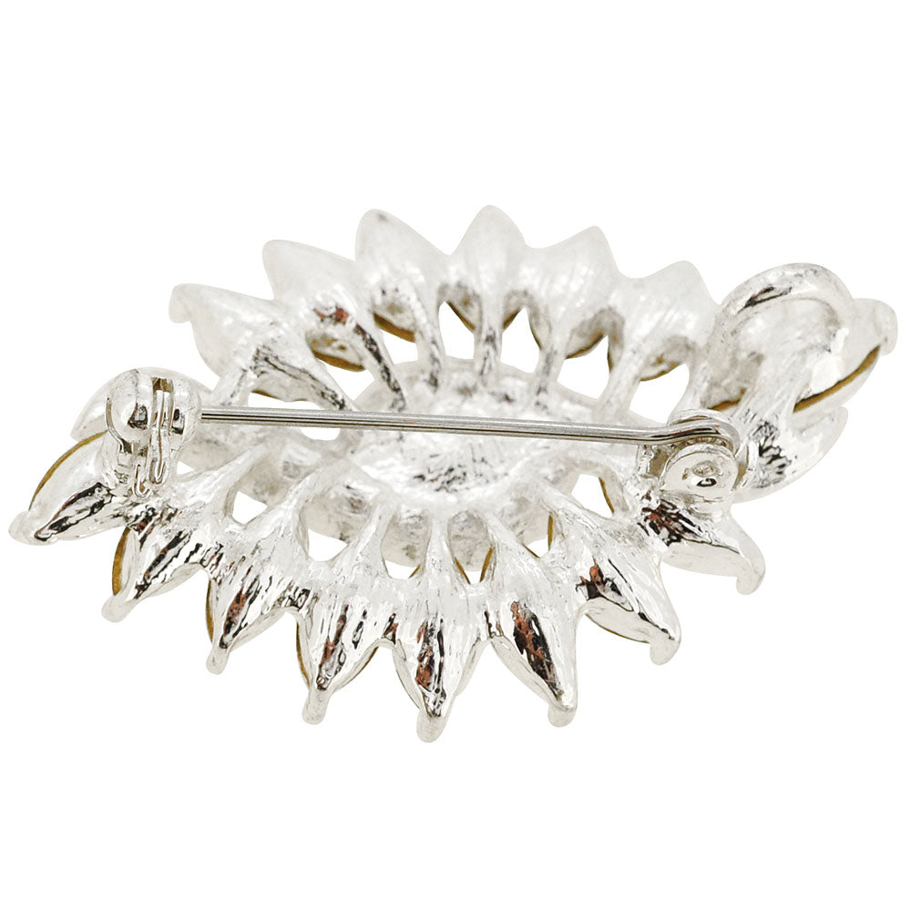 Crystal Twist Flower Wedding Pin And Pendant