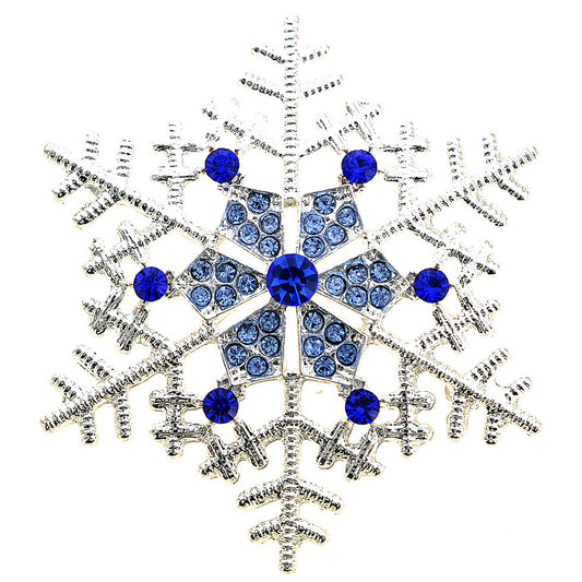 Blue Christmas Snowflake Crystal Pin And Pendant