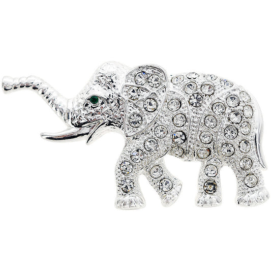 Crystal Elephant Pin