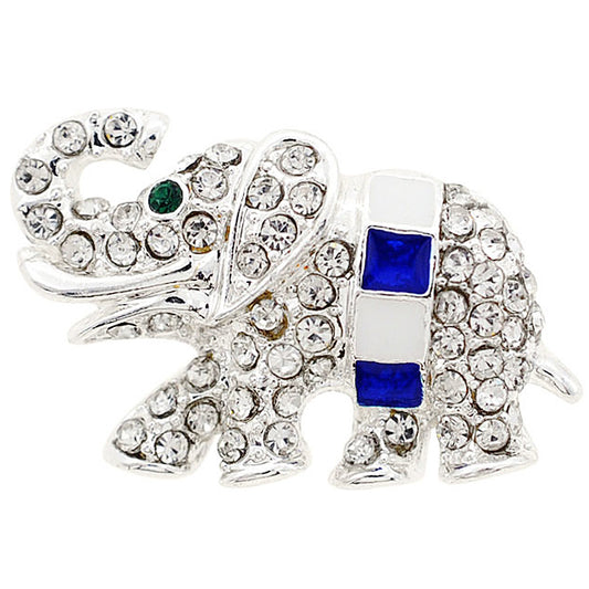 Crystal Elephant Pin