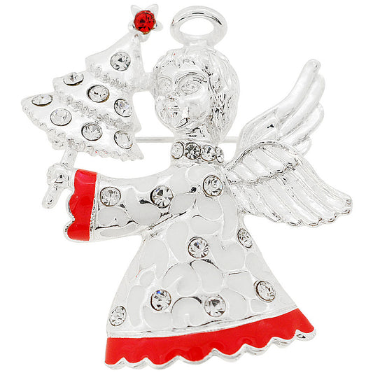 Christmas Tree Angel Pin And Pendant
