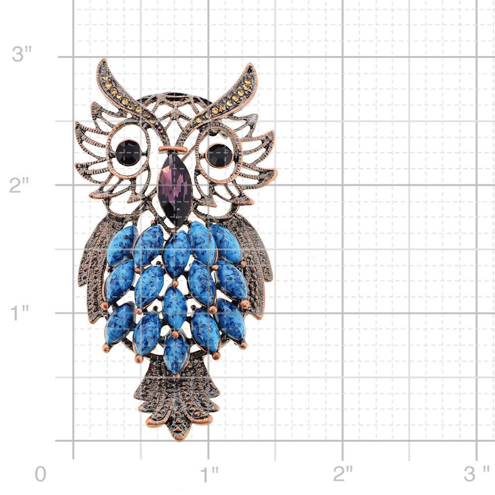 Vintage Style Turquoise Owl Pin Brooch