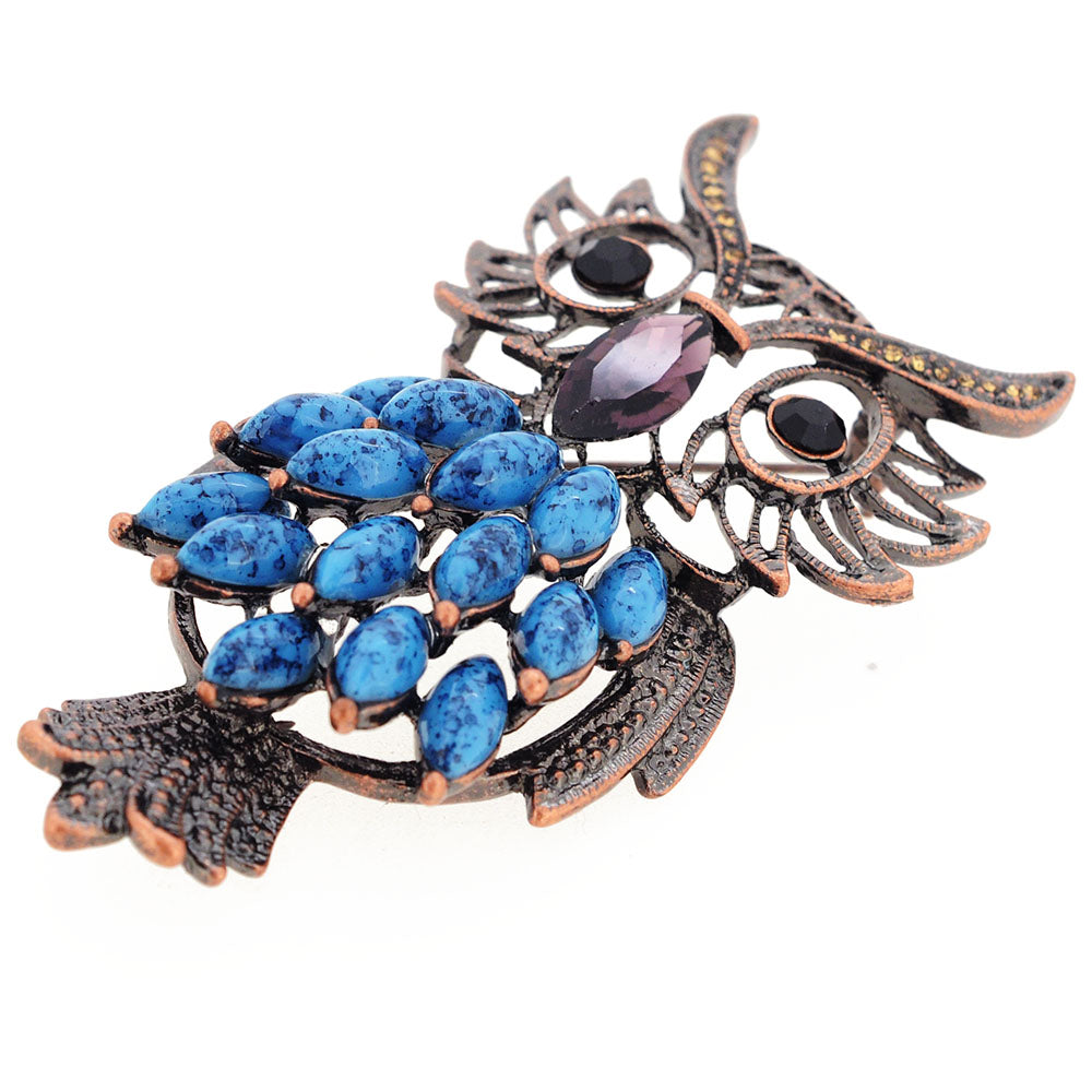 Vintage Style Turquoise Owl Pin Brooch