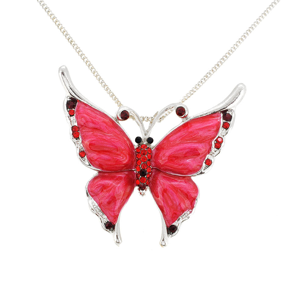Red Butterfly Pin Brooch And Pendant