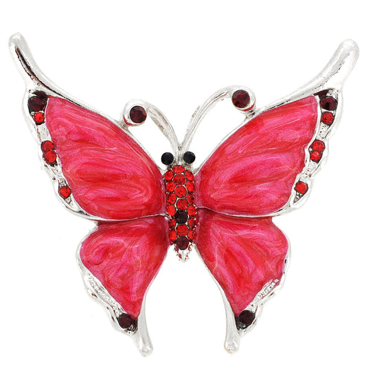 Red Butterfly Pin Brooch And Pendant