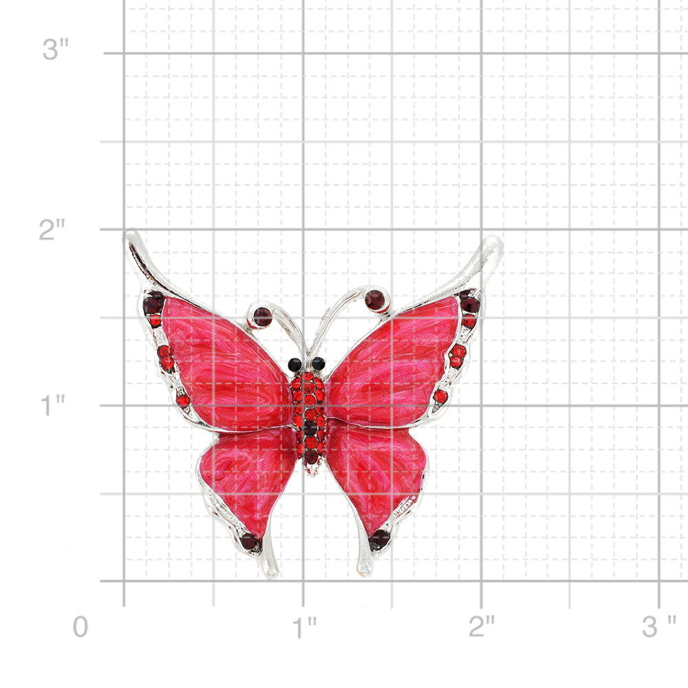 Red Butterfly Pin Brooch And Pendant