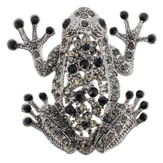 Vintage Style Jet Frog Pin