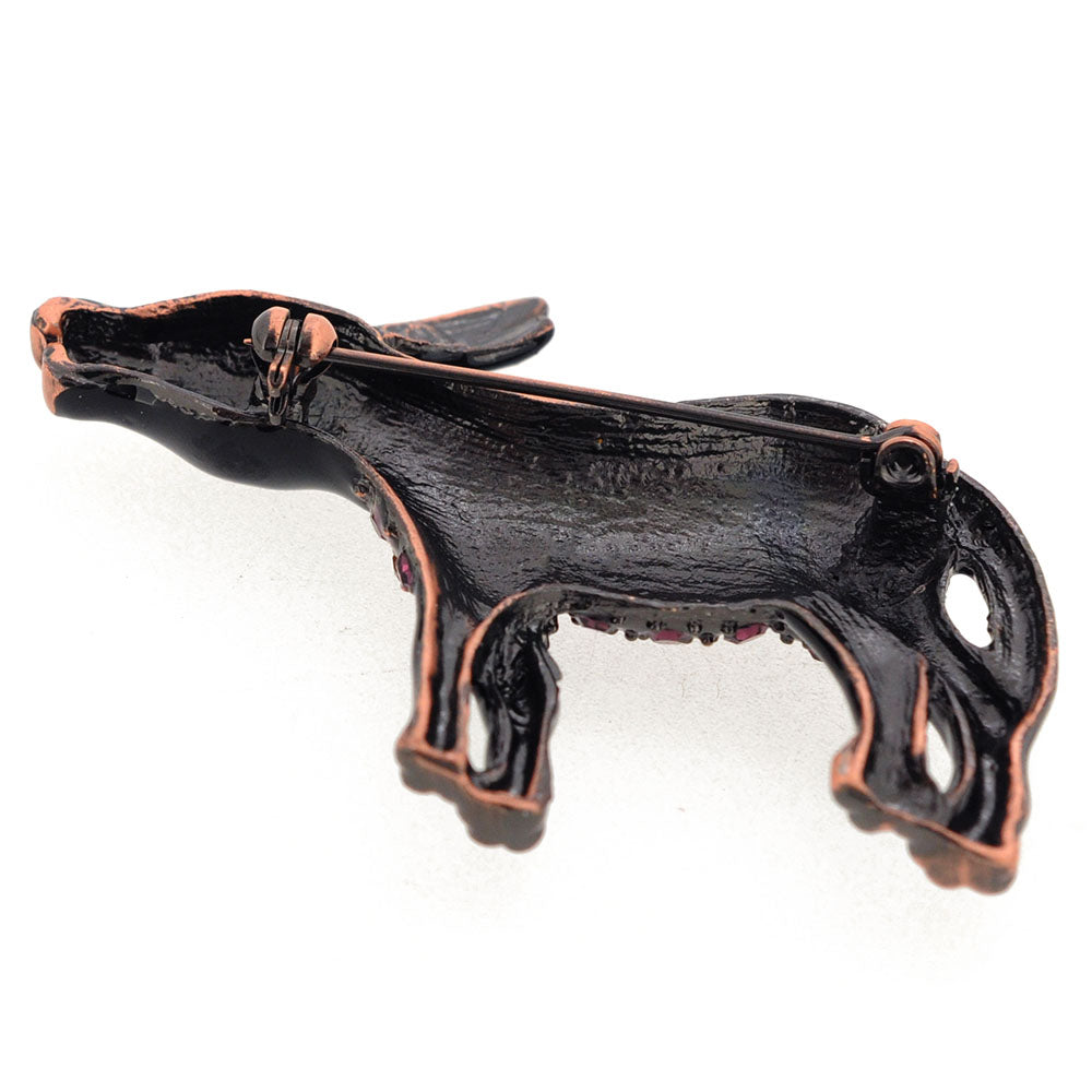 Purple Democrat Donkey Crystal Pin Brooch