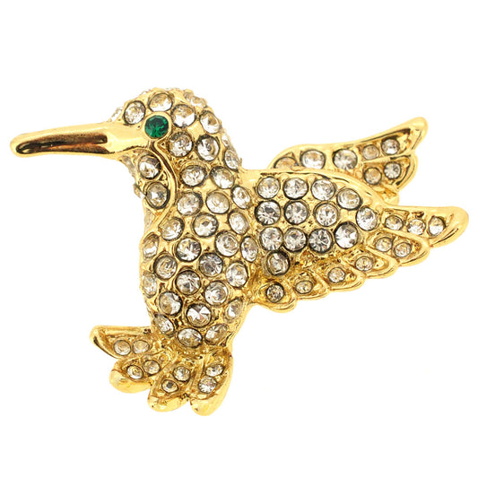 Clear Crystal Hummingbird Lapel Pin