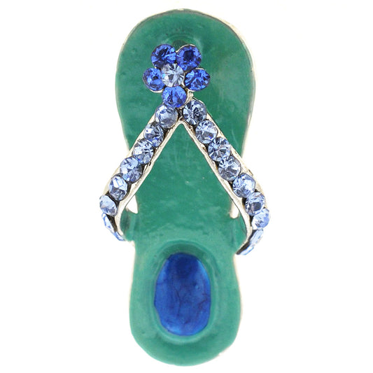 Turqoise Blue Flower Flip-Flop Lapel Pin