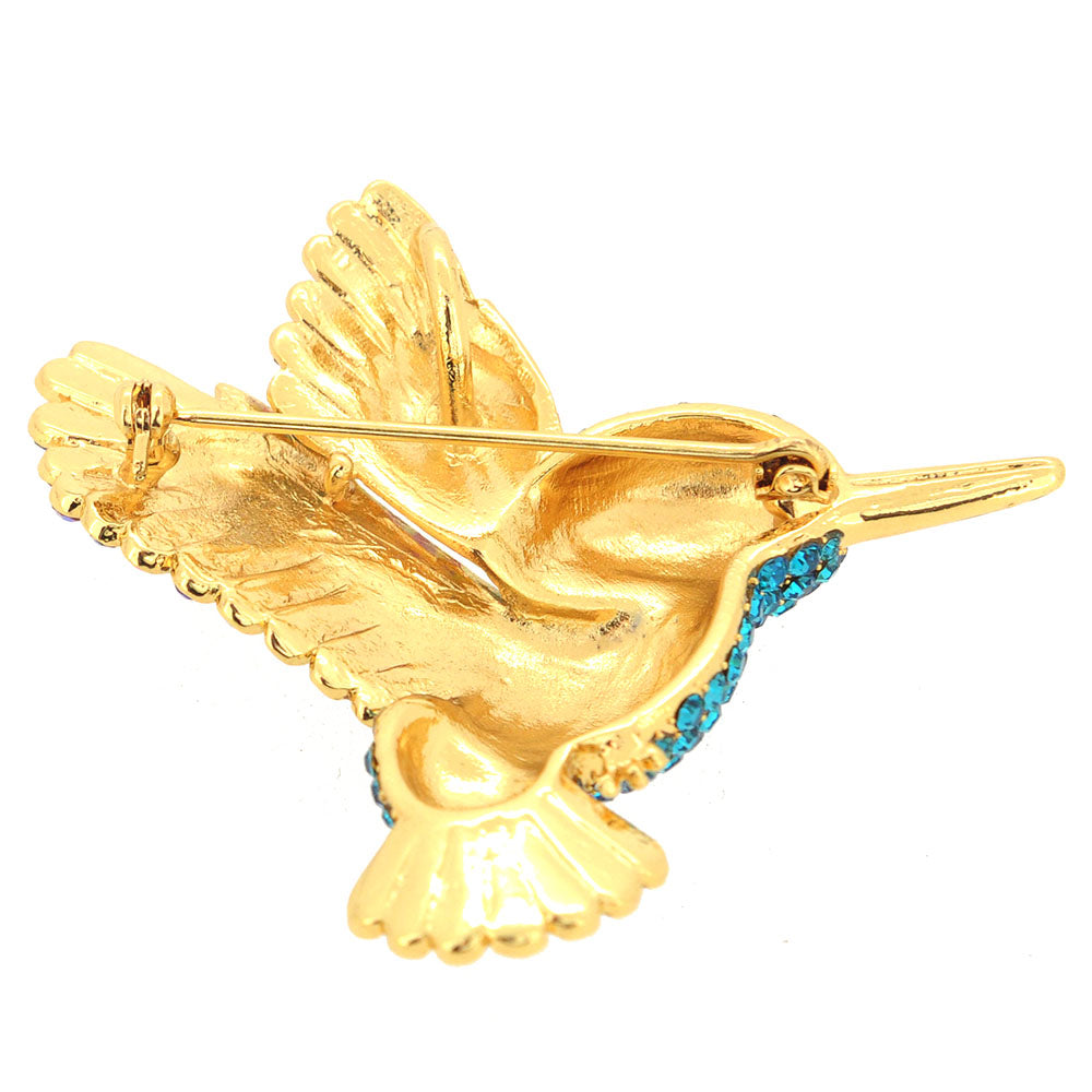 Multicolor Crystal Hummingbird Pin Brooch And Pendant