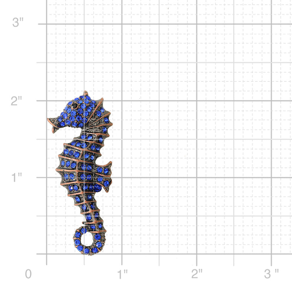 Sapphire Blue Seahorse Pin Brooch