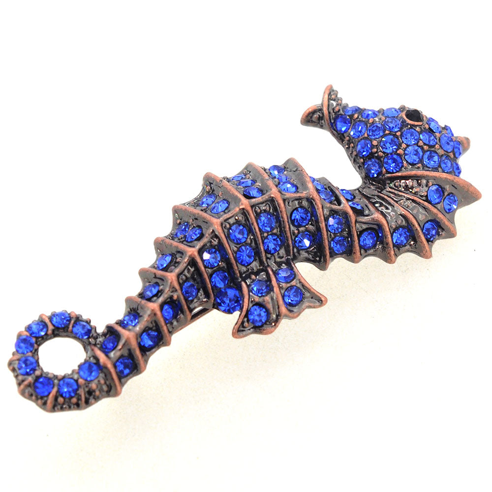 Sapphire Blue Seahorse Pin Brooch