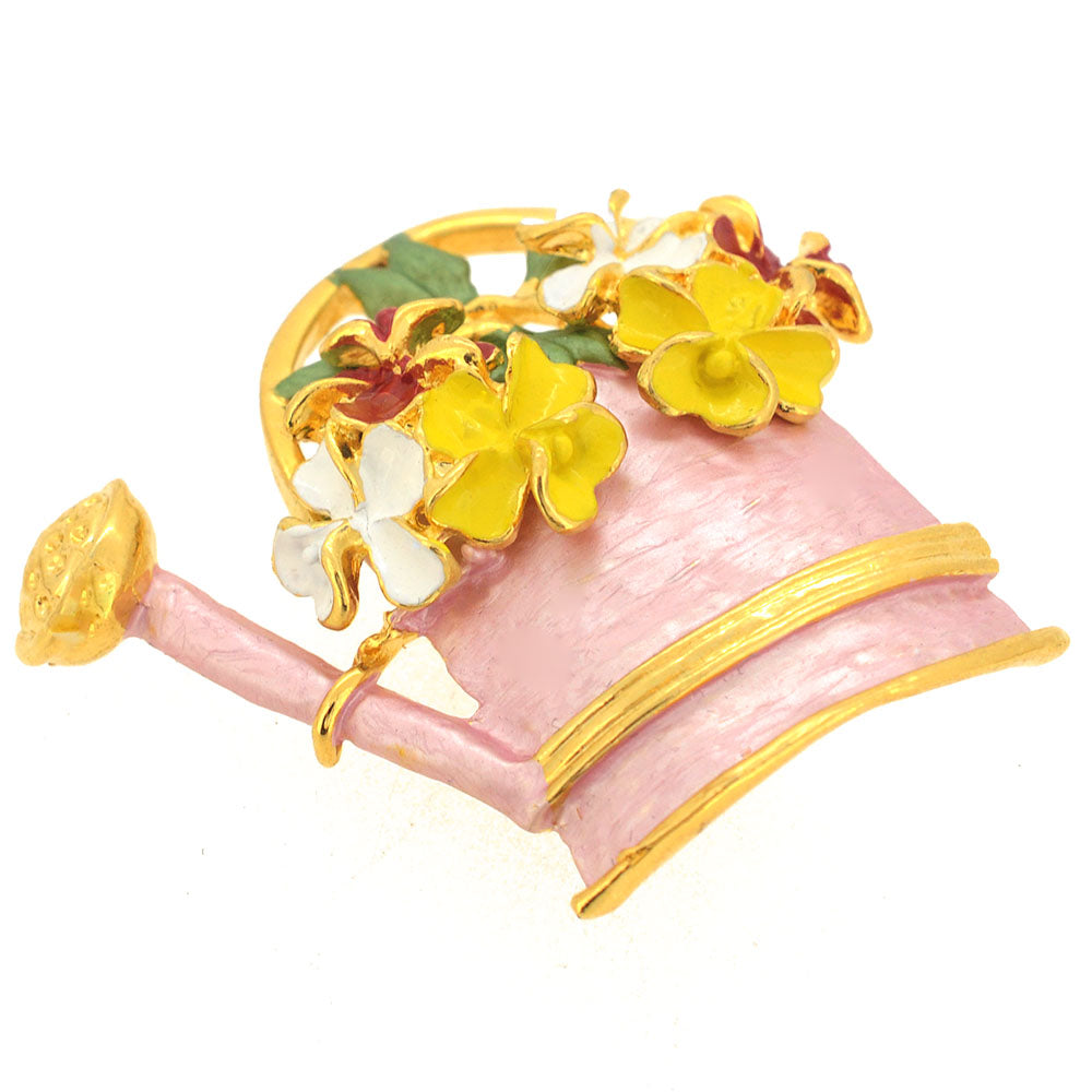 Pink Watering Can Pin Brooch