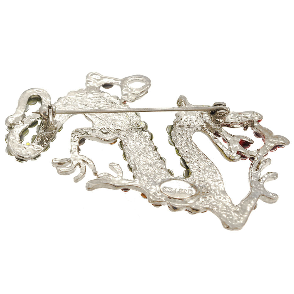 Green And Black Chinese Dragon Pin Brooch