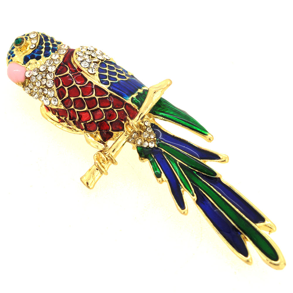 Multicolor Enamel Parrot Pin Brooch