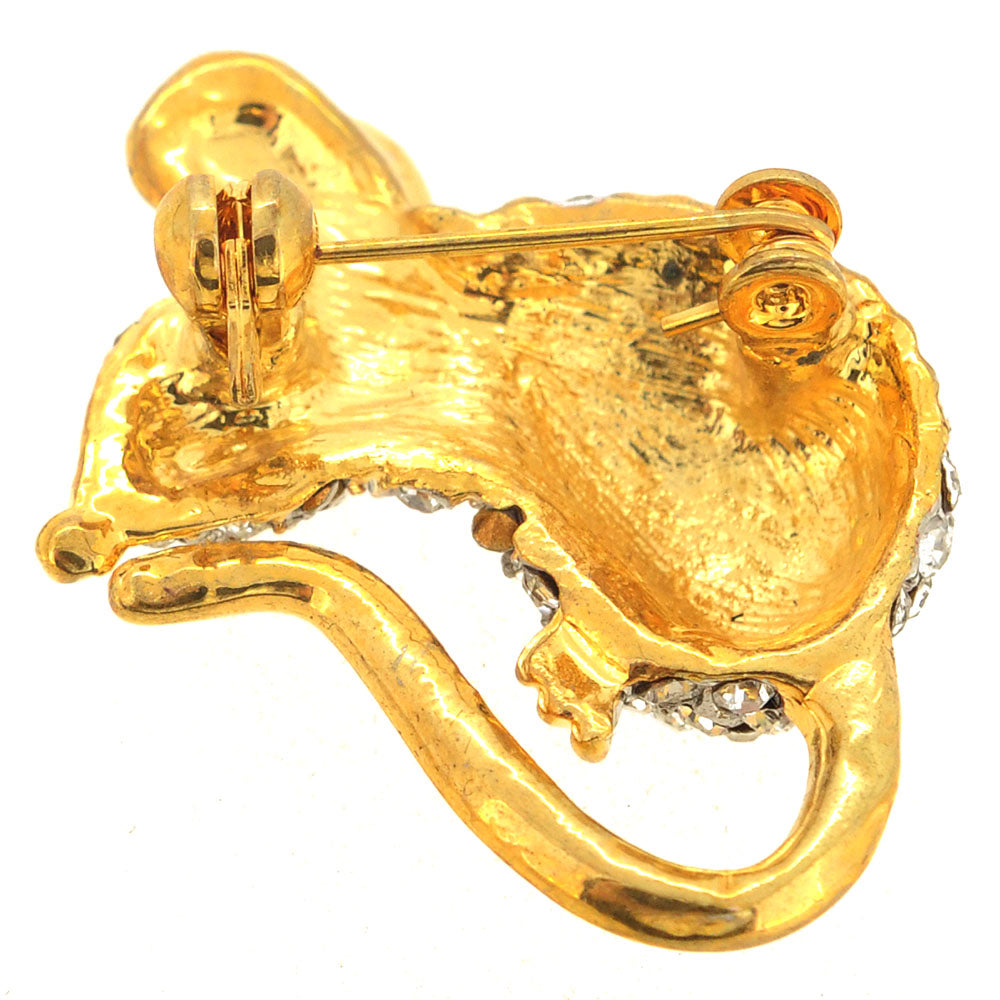 Crystal Mice Pin Brooch