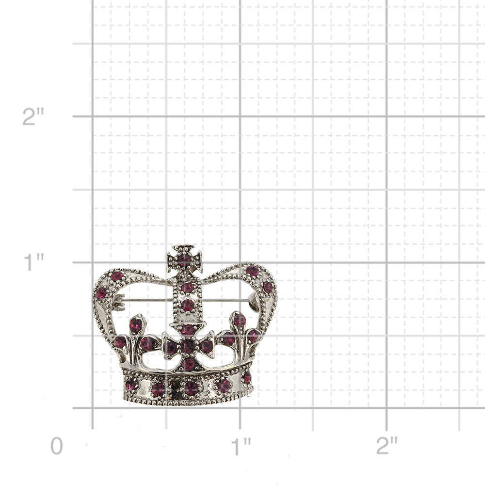 Amethyst Crystal Crown Pin Brooch