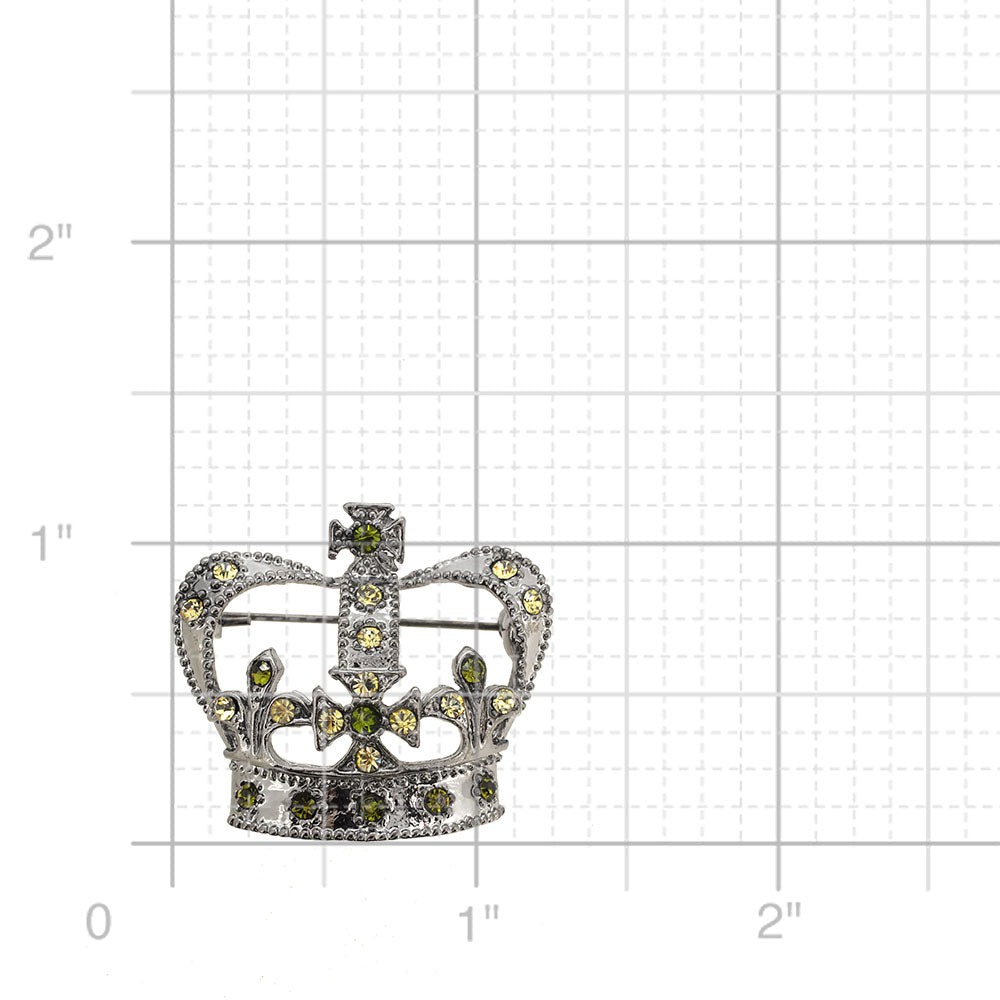 Olivine Crystal Crown Pin Brooch