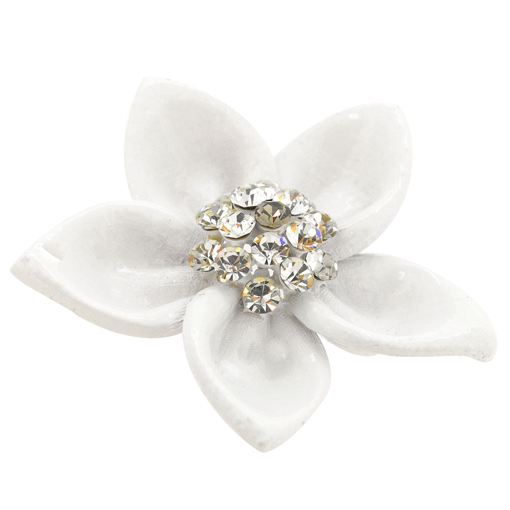 White Enamel Pin Brooch