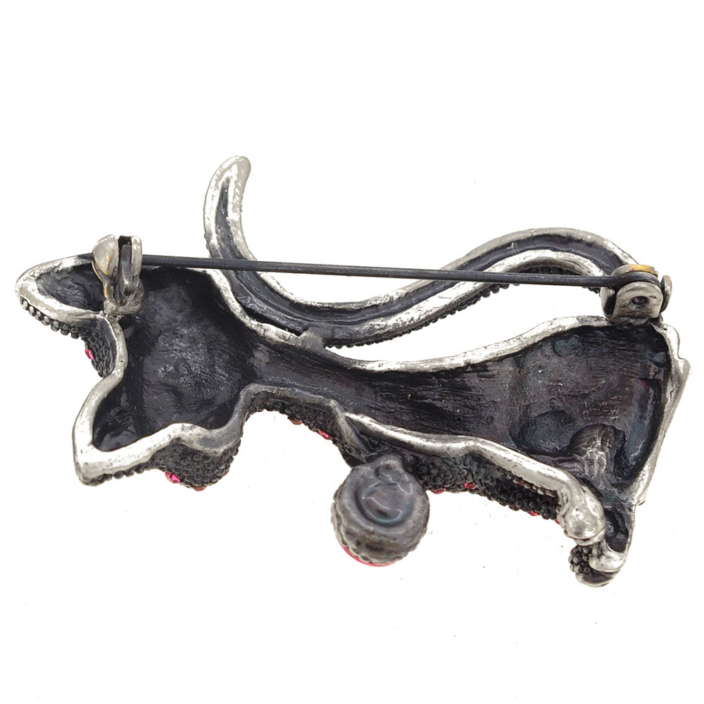 Vintage Fuchsia Cat Pin Brooch