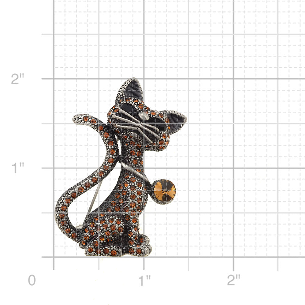 Vintage Topaz Cat Pin Brooch