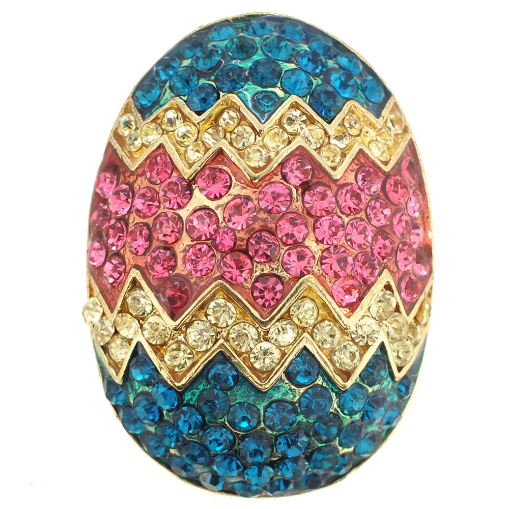 Pink Easter Egg Crystal Pin Brooch