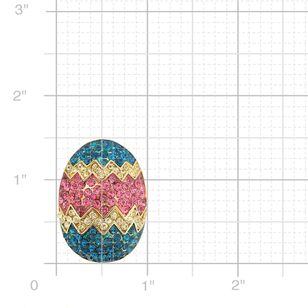 Pink Easter Egg Crystal Pin Brooch