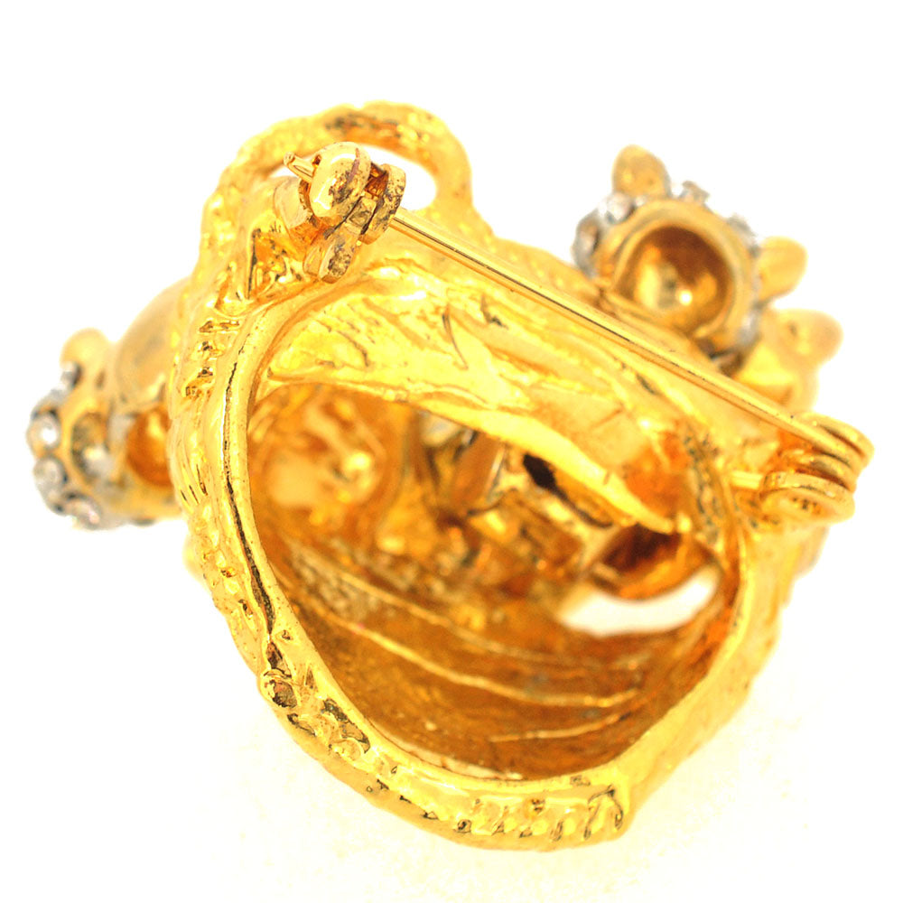Kitties In A Basket Pin Brooch