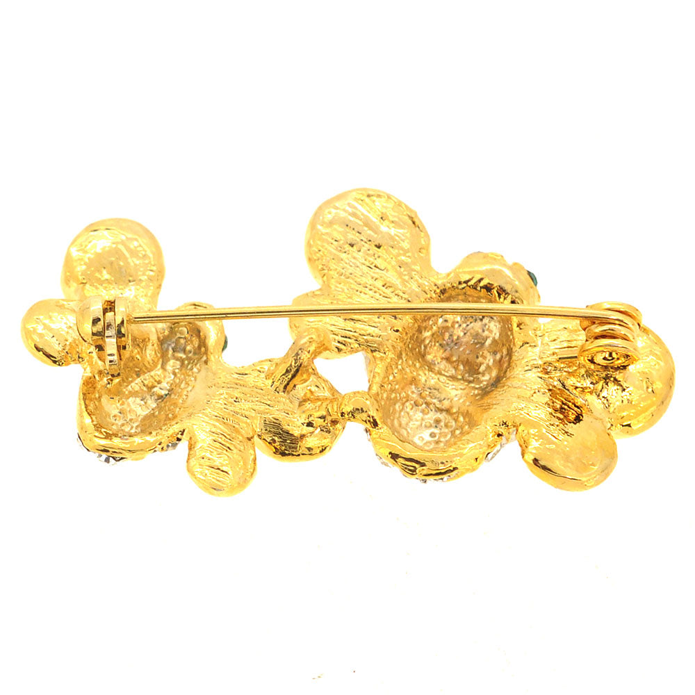 Golden Bee Couple Pin Brooch